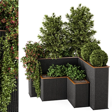 Outdoor Garden Set: Bush & Tree - Model 182 3D model image 1 