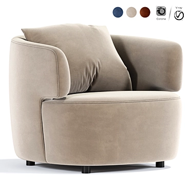 Elain Armchair: Elegance Redefined 3D model image 1 