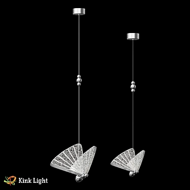 Gold Butterfly Pendant Light 3D model image 1 