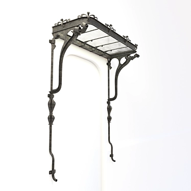 Art-Deco Wrought-Iron Canopy 3D model image 1 