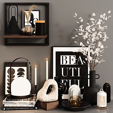 Elegant Decor Set: Vases, Bookends & Candle Holders 3D model image 1 