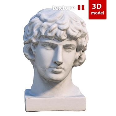 Title: Antinous Gypsum Head Replica 3D model image 1 