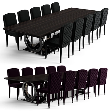 Fendi Casa Dining Set: Luxury Elegance 3D model image 1 