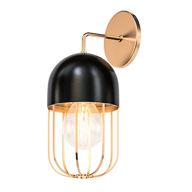 Modern Industrial Cage Wall Sconce 3D model image 1 