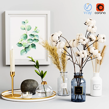 Decorative Set 02: Elegant Home Accents 3D model image 1 