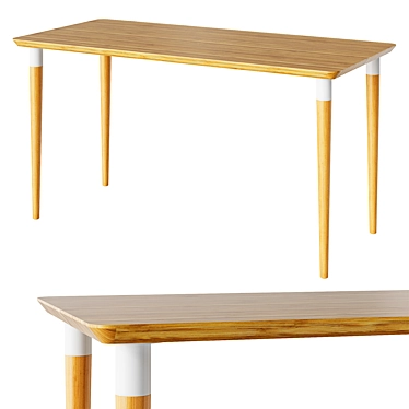 Bamboo Writing Desk 140x65cm 3D model image 1 