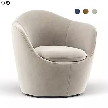 Modern Lina Swivel Chair - Stylish & Functional 3D model image 1 