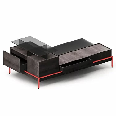 FAROE Leather Storage Bench: Versatile & Stylish 3D model image 1 