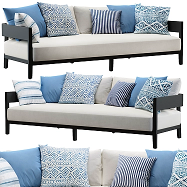 Balmain Aluminum Sofa Collection 3D model image 1 