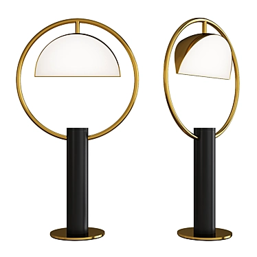 Sleek Half Circle Table Lamp 3D model image 1 