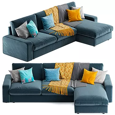 Modern Stylish Ikea Kivik Corner Sofa 3D model image 1 
