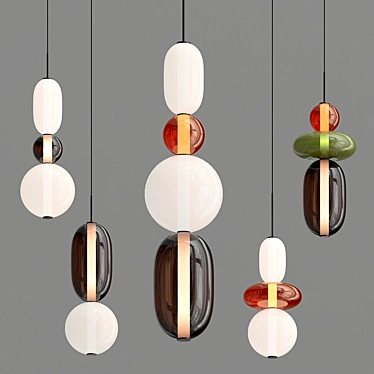 Nordic Glass Pendant Lights 3D model image 1 