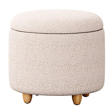 Boucle Louise Ottoman: Stylish Storage Solution 3D model image 1 