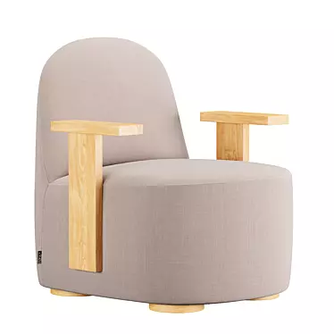 Polar S Lounge Chair with Arms: Sophisticated Comfort 3D model image 1 