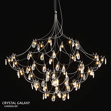 Stunning Quasar Galaxy Crystal Chandelier 3D model image 1 