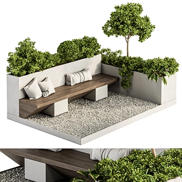 Elevated Oasis: Roof Garden Set 3D model image 1 