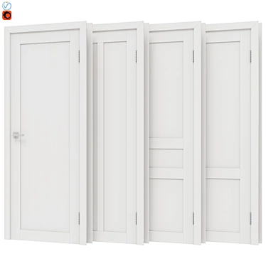 Classical Door Set - 4 Pieces 3D model image 1 