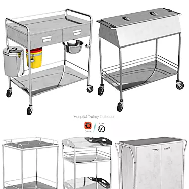 Versatile Hospital Trolley 3D model image 1 