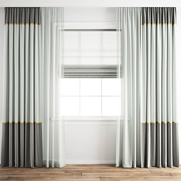 Elegant Curtain Collection 3D model image 1 