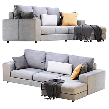 Alberta Manhattan Sofa: Modern Elegance in Perfect Dimensions 3D model image 1 