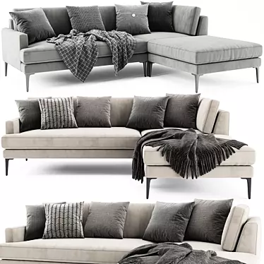Andes Sofa by West Elm: Modern Comfort in Minimal Design 3D model image 1 