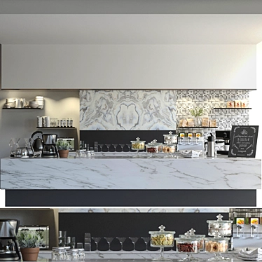 Minimalist Marble Cafe 3D model image 1 