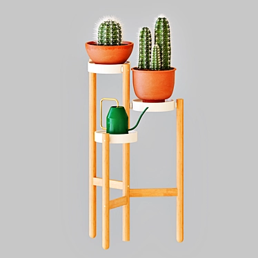 SATSUMAS Bamboo Plant Stand - 78cm Height 3D model image 1 