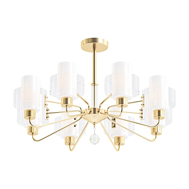 Matte Gold Ceiling Chandelier 3D model image 1 