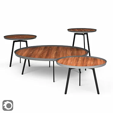 Sleek Soho Galaxy Table Set 3D model image 1 