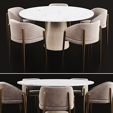 Modern Dining Set: Stylish 2014 Design 3D model image 1 