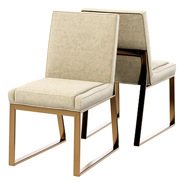 Elegant Iris Brass Side Chair 3D model image 1 