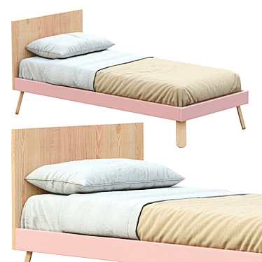 Modern NUK Single Bed 2: Sleek Design for Restful Nights 3D model image 1 