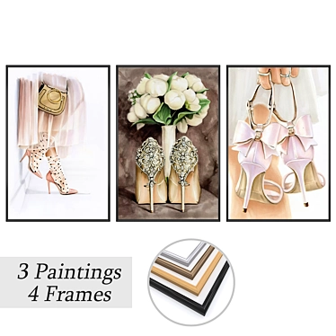 Elegant Wall Art Set 3D model image 1 