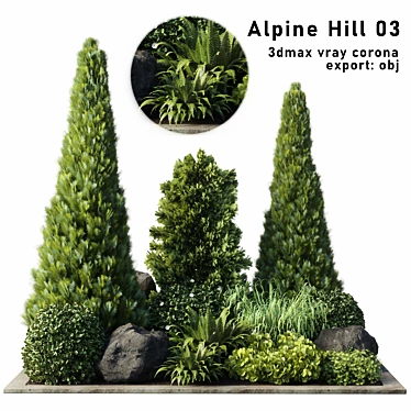 Alpine Hill 03 Outdoor Rectangle 3D model image 1 