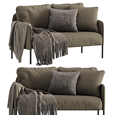 Modern Gray GLOSTAD Sofa 3D model image 1 