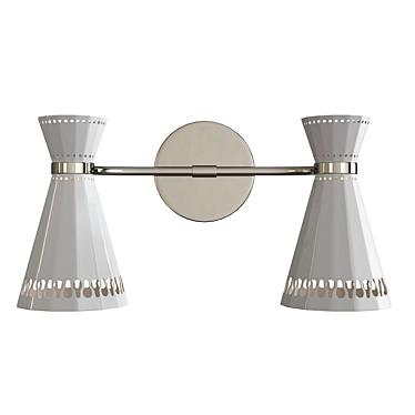 Modern Double Arm Wall Sconce 3D model image 1 