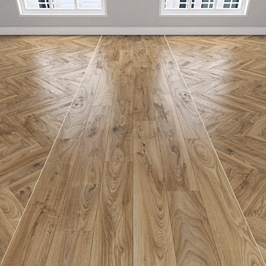 Oak Parquet: Herringbone, Linear, Chevron 3D model image 1 