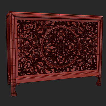 La Grange Lockhart Three-Drawer Sideboard 3D model image 1 