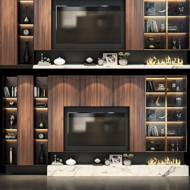 Sleek TV Wall Set 215: Stylish & Functional 3D model image 1 