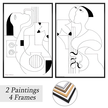 Gallery Collection: Framed Wall Art Set 3D model image 1 