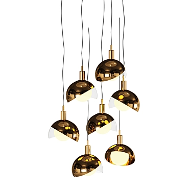 Copper Glass Pendant Lamp 3D model image 1 