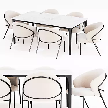 Elegant 2014 Dining Set 3D model image 1 