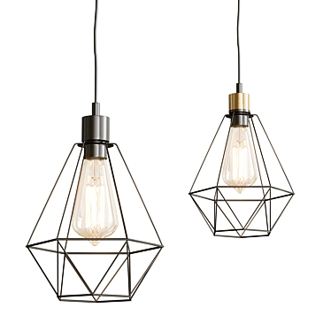 Rustic Industrial Pendant Light 3D model image 1 