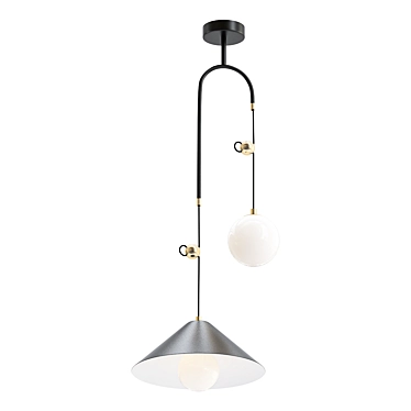 Sleek Offset Designer Lamp 3D model image 1 