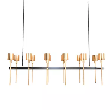 Ventoux Linear Chandelier: Sleek Illumination for Modern Spaces 3D model image 1 