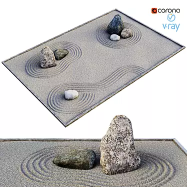 Serene Rock Garden Retreat 3D model image 1 