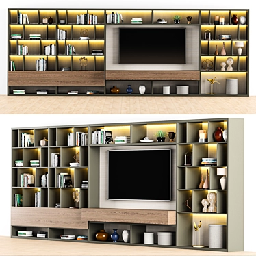 Title: Sleek Misuraemme TV Wall Solution 3D model image 1 