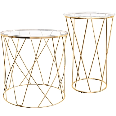 Elegant Coffee Table Set: Halmar Selena & Sedia Allure 3D model image 1 