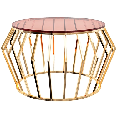 Elegant Amber Gold Coffee Table 3D model image 1 