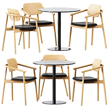 Sleek Sol Table & Klara Chair 3D model image 1 
